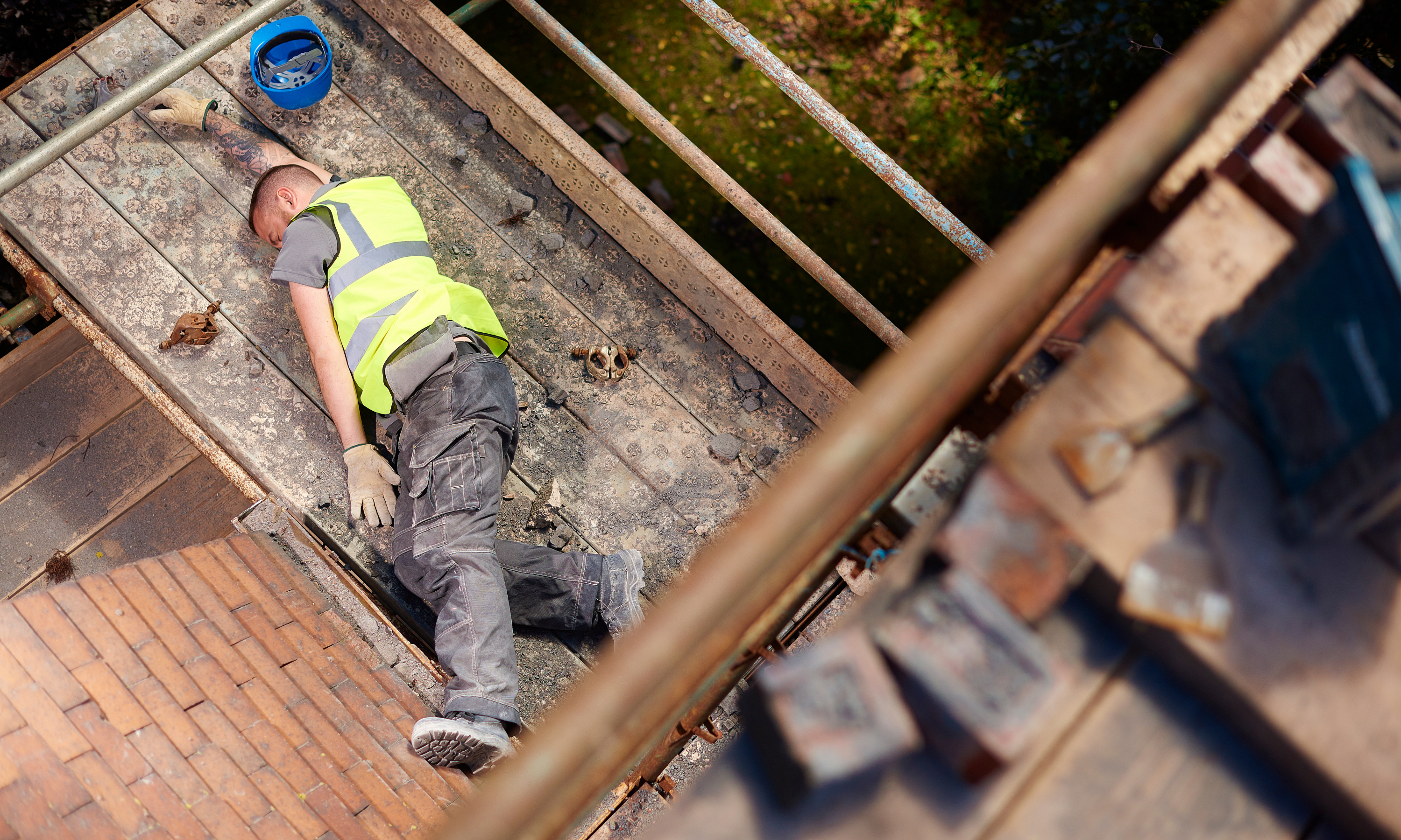 Injured construction worker