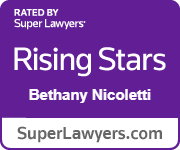 super lawyers rating presented to bethany nicoletti