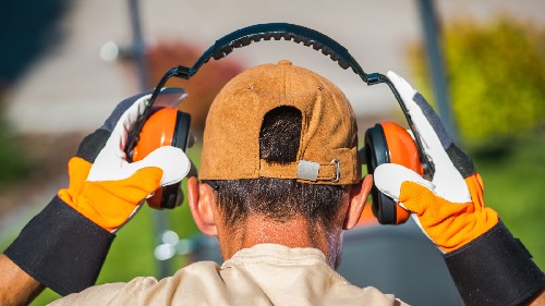 man wearing hearing protection near syracuse ny