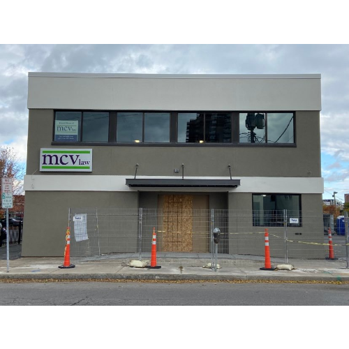 MCV Law Debuts Exterior Signage and Canopy at 511 East Fayette Street image of new location near syracuse ny